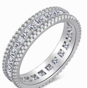 Beautiful 3 row eternity band--Sizes 6-8 available